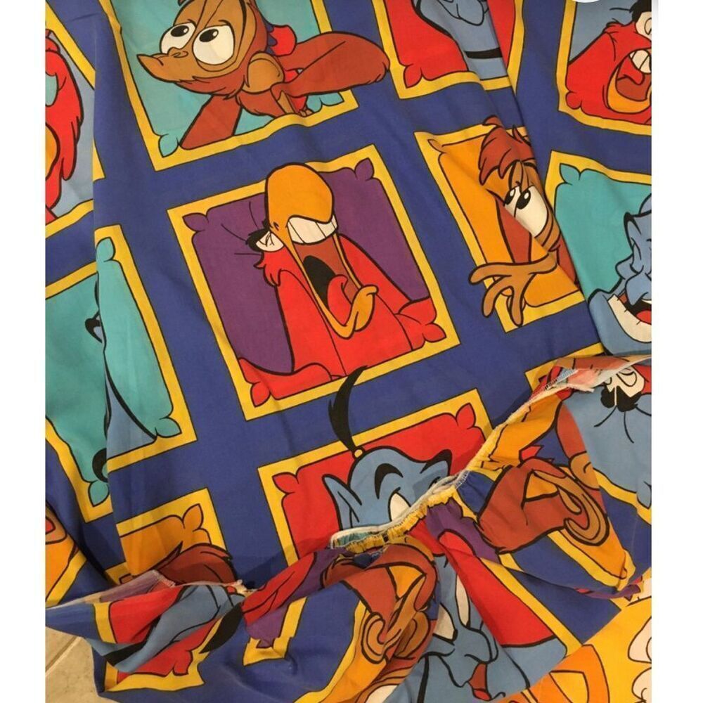 Unisex Vintage Twin Sheet set 1990s Aladdin Flat & Fitted Sheet Set - Picture 2 of 6